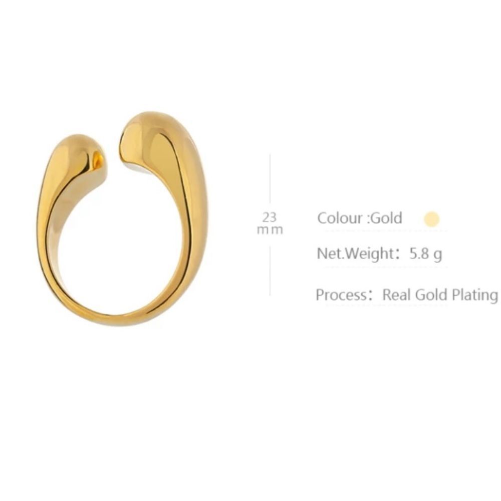 NEW 18K Gold Plated Chunky Open Irregular Ring - Picture 5 of 5